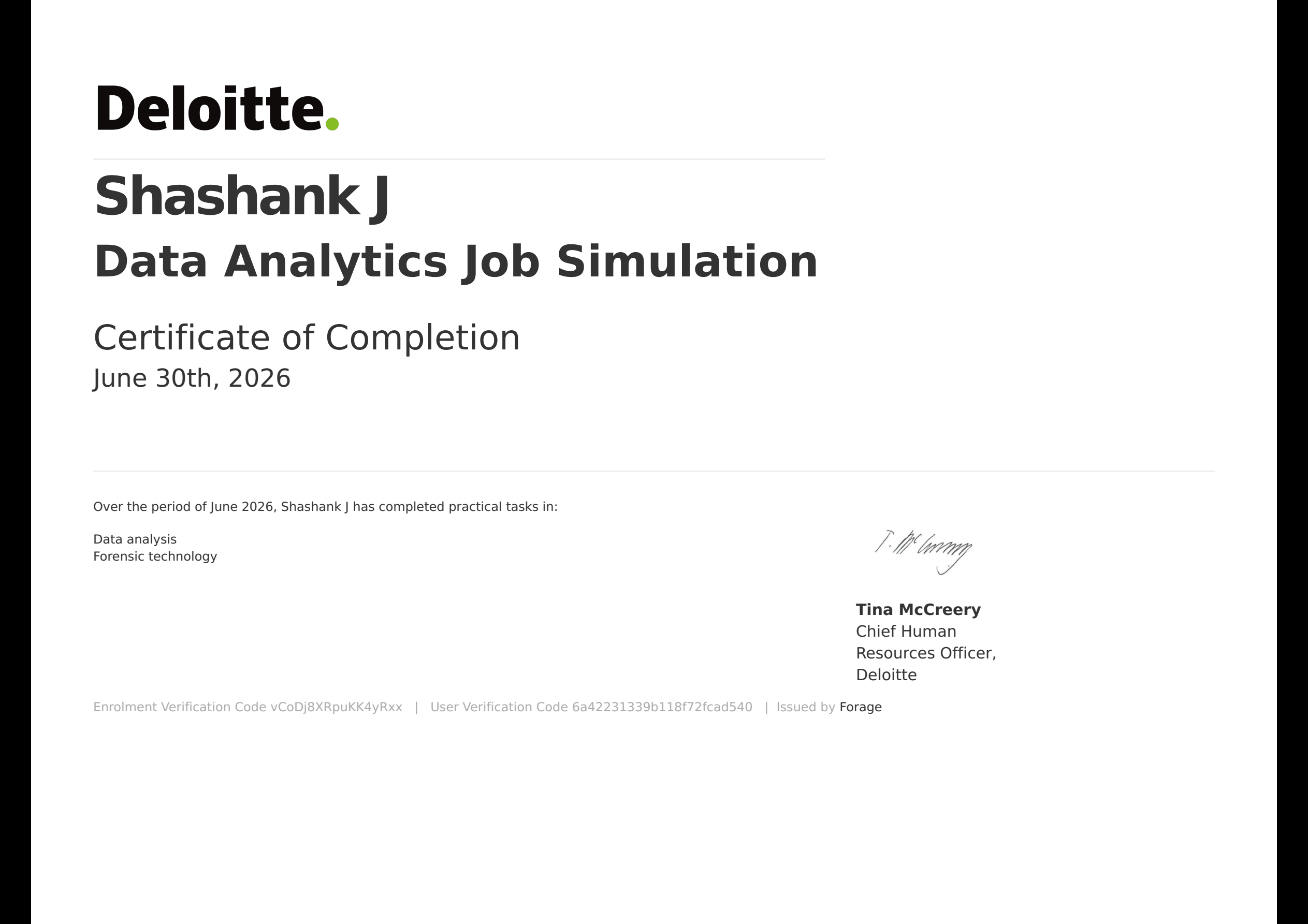 Deloitte Australia Data Analytics Certificate